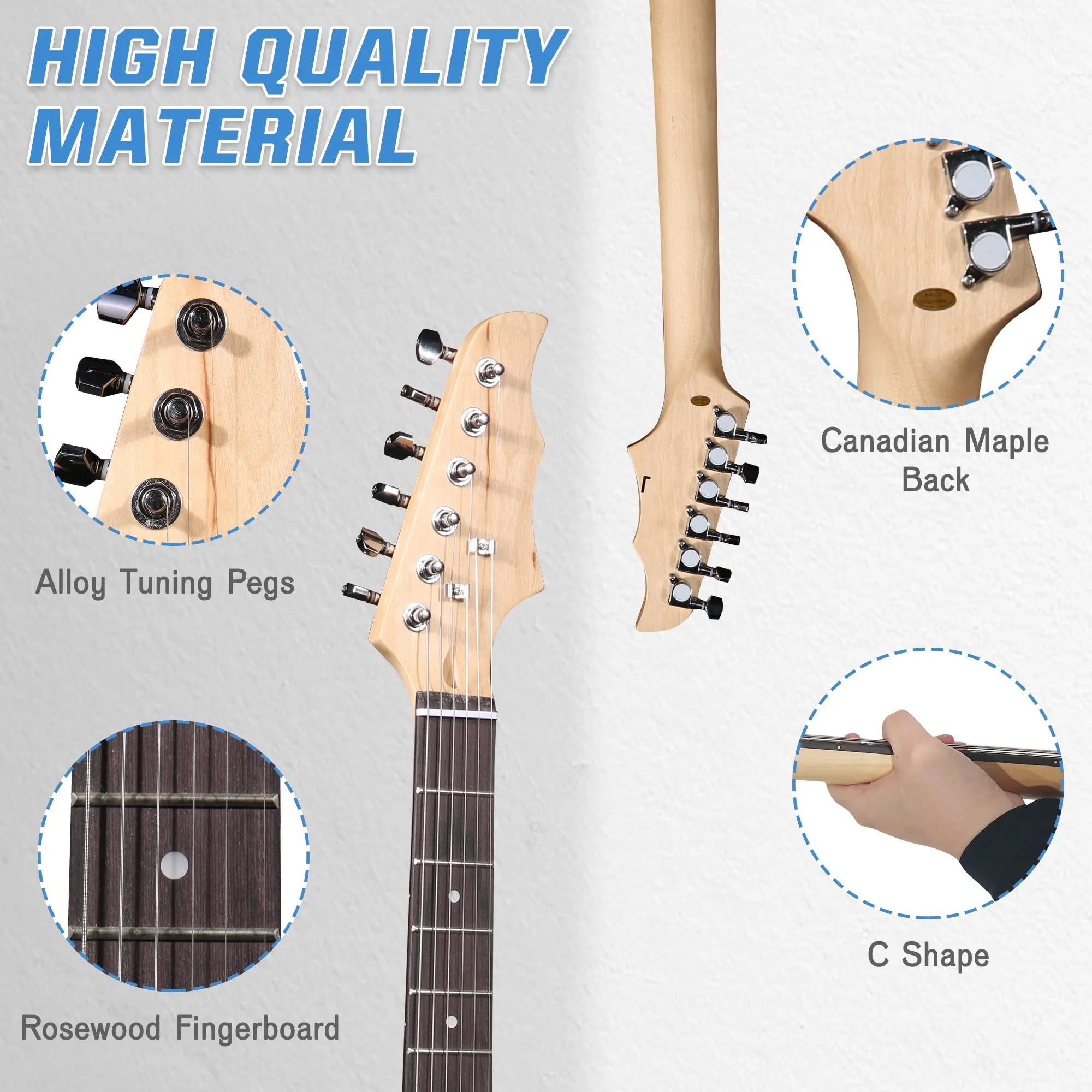 39 Inch Electric Guitar Starter Kit for Beginners with Amplifier and Accessories Q385045