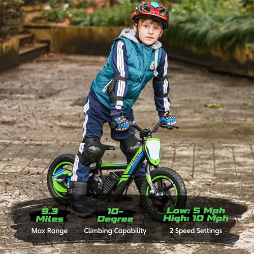 Electric Dirt Bike for Kids Aged 3-6, 170W Motor, 24V Battery, 12IN Tires J8048