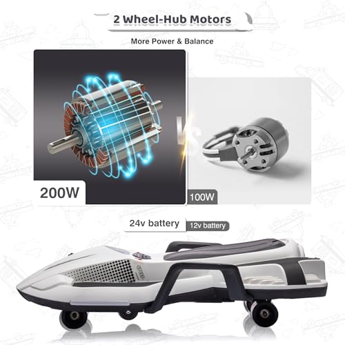 24V Electric Ride On Toy for Kids, Drift Cart with Side Handlebars, LED Lights & Music J79370