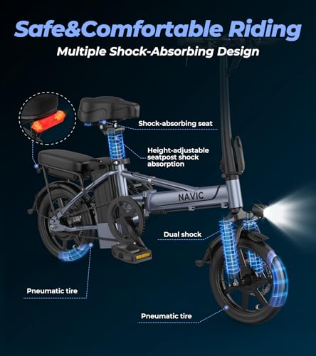 Electric Bike for Adults, 14'' Folding Ebike, 750W Peak, Removable Battery, 22mph, 40 Miles Range A312