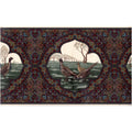 Trimz Vintage Paisley Pheasants Wallpaper Border, Dark burgundy, Green, Blue, Brown, 15' L x 10.25" W