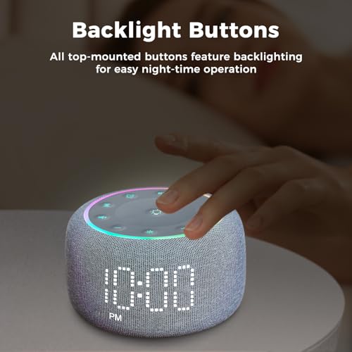 White Noise Machine Alarm Clock with Bluetooth Speaker and Night Light G112