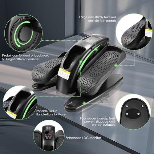 Under Desk Elliptical Machine - Quiet Pedal Exerciser for Seniors, Office & Home, Low-Impact Seated Leg Workout Equipment U896385