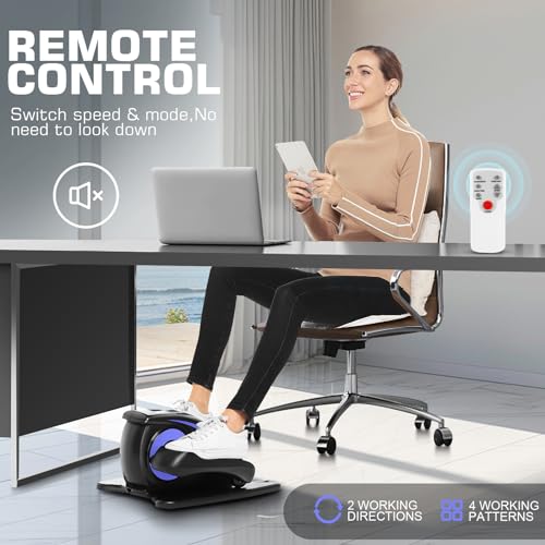 Under Desk Elliptical, Electric Leg Exerciser for Seniors, Portable Seated Foot Pedal with Remote X102