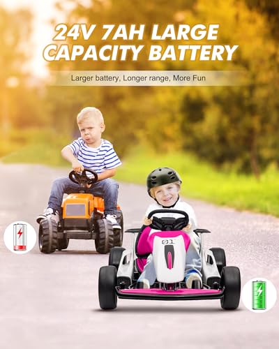 Kids Electric Drift Go Kart, 2-Speed, Max Load 110lbs, Red J335