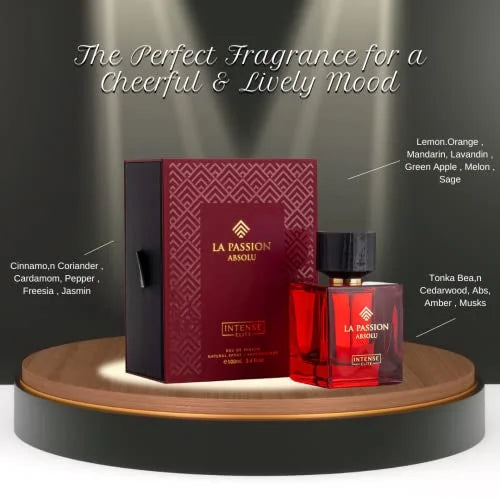 Eau de Parfum for Men 100ml, Warming & Long-lasting Musk & Amber Scent V6298