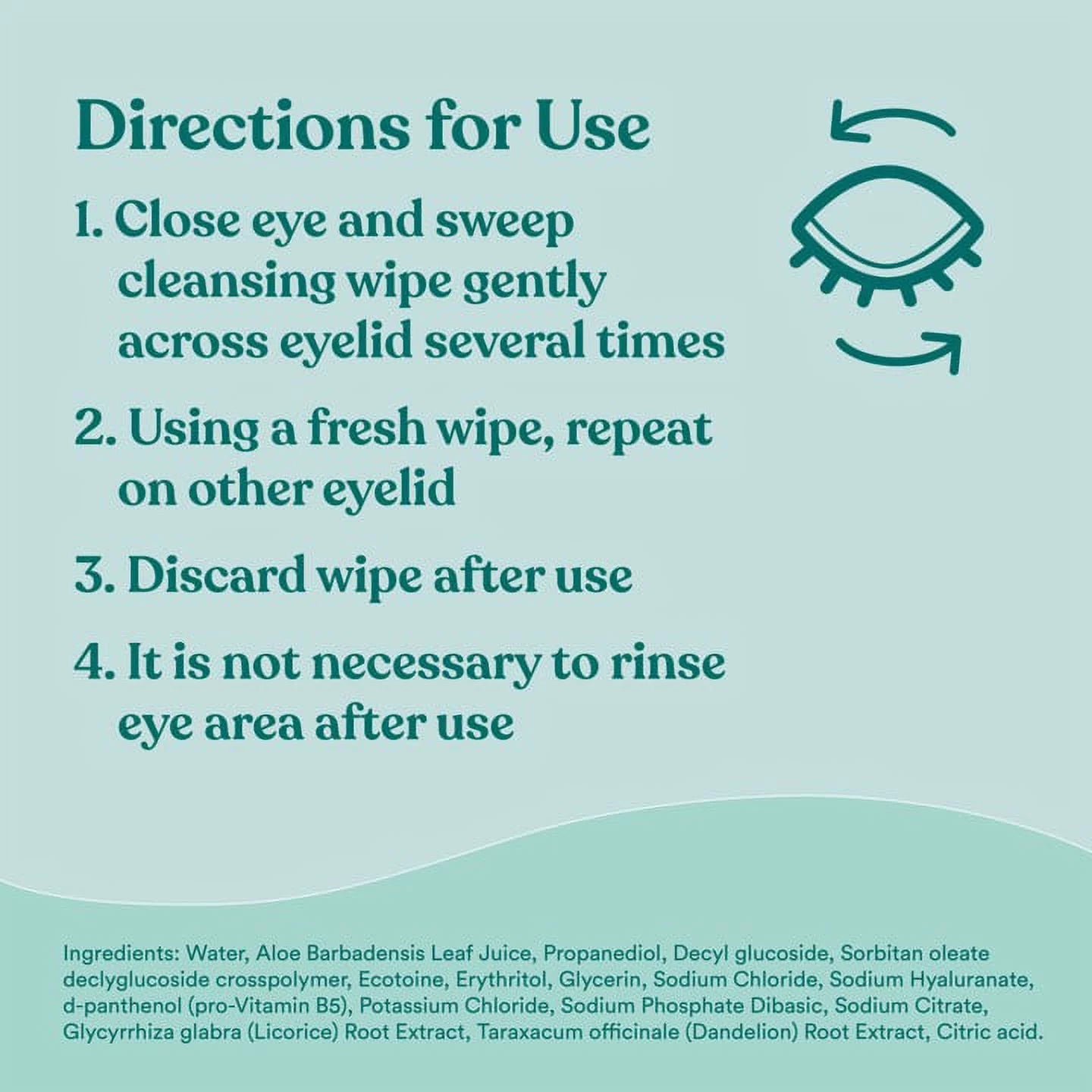 Micellar Eyelid Cleansing Wipes for Irritated and Dry Eyes, Preservative Free, 30 Count D21382