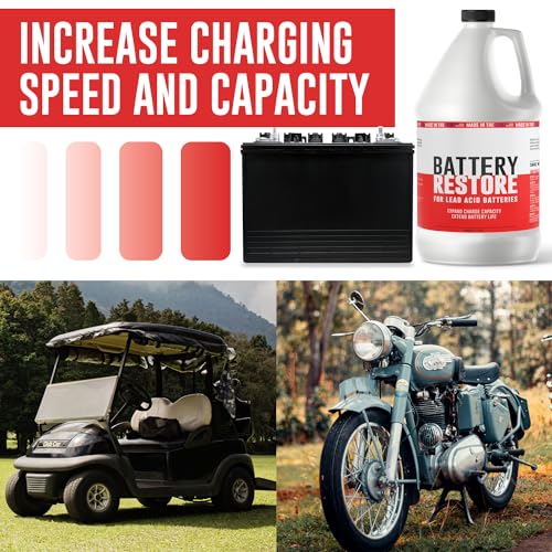 Battery Restore Solution for Lead Acid Batteries - 64oz, Extends Battery Life C763866