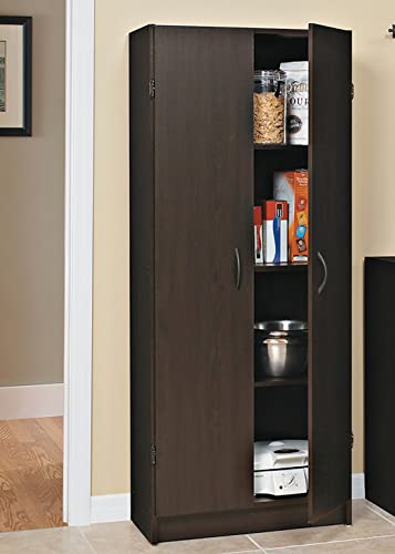 Pantry Cabinet with 2 Doors and Adjustable Shelves, White F51204