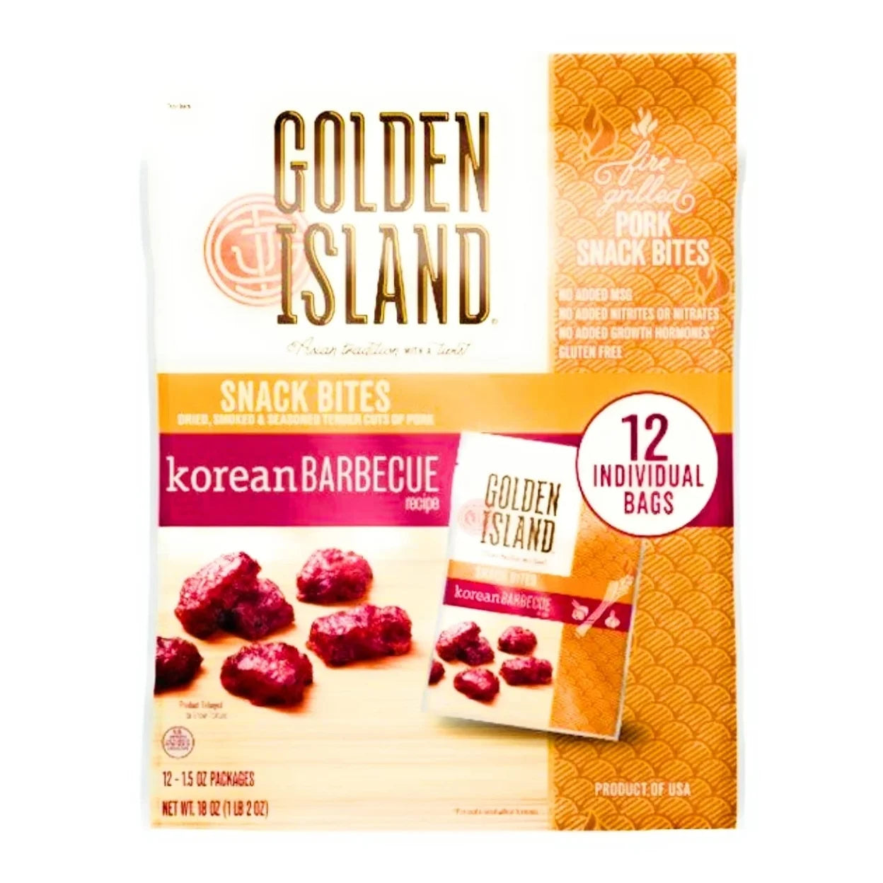 Pork Snack Bites Korean Barbecue, 1.5 oz (12 Count) O2602