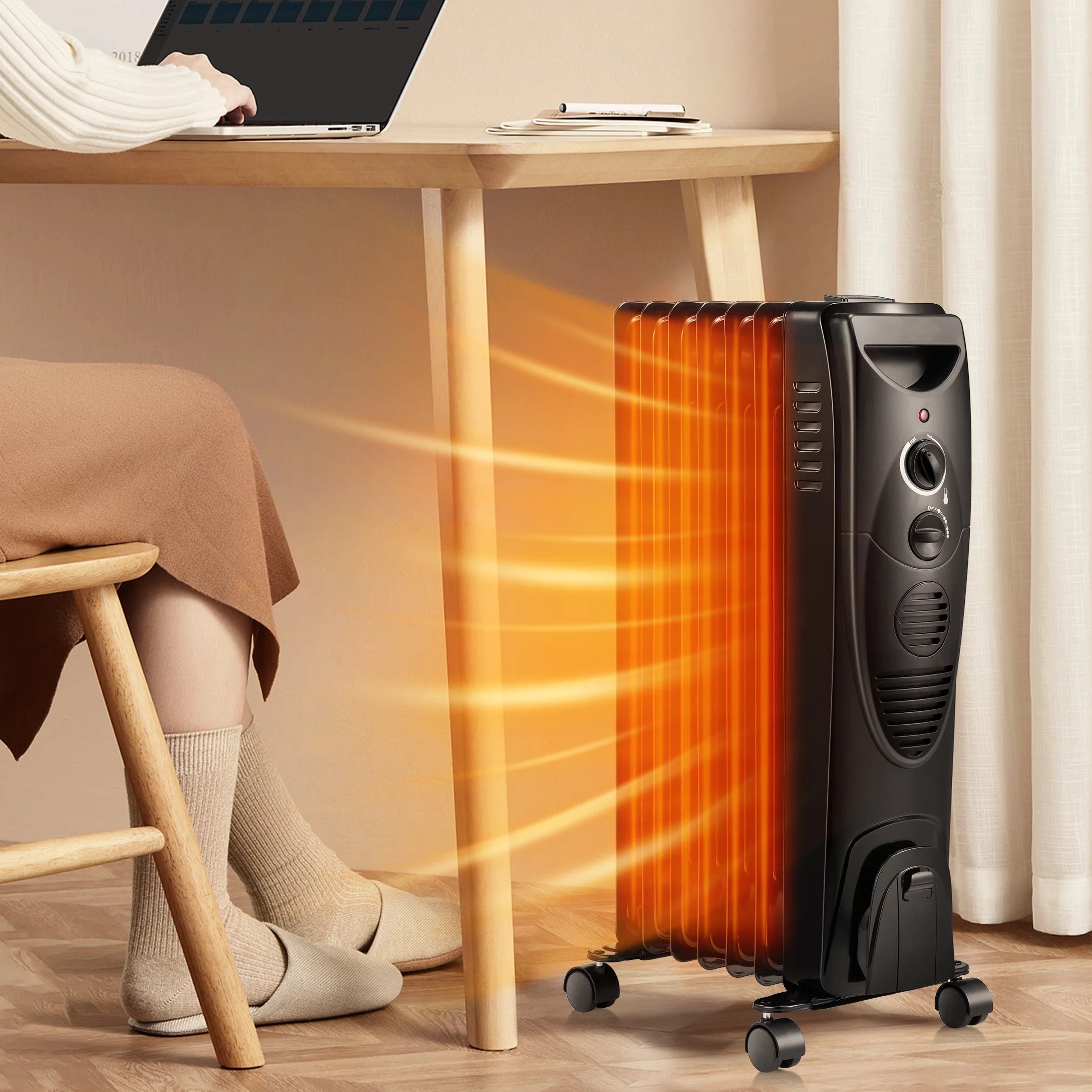 Electric Oil Filled Radiator Heater with Thermostat S7115