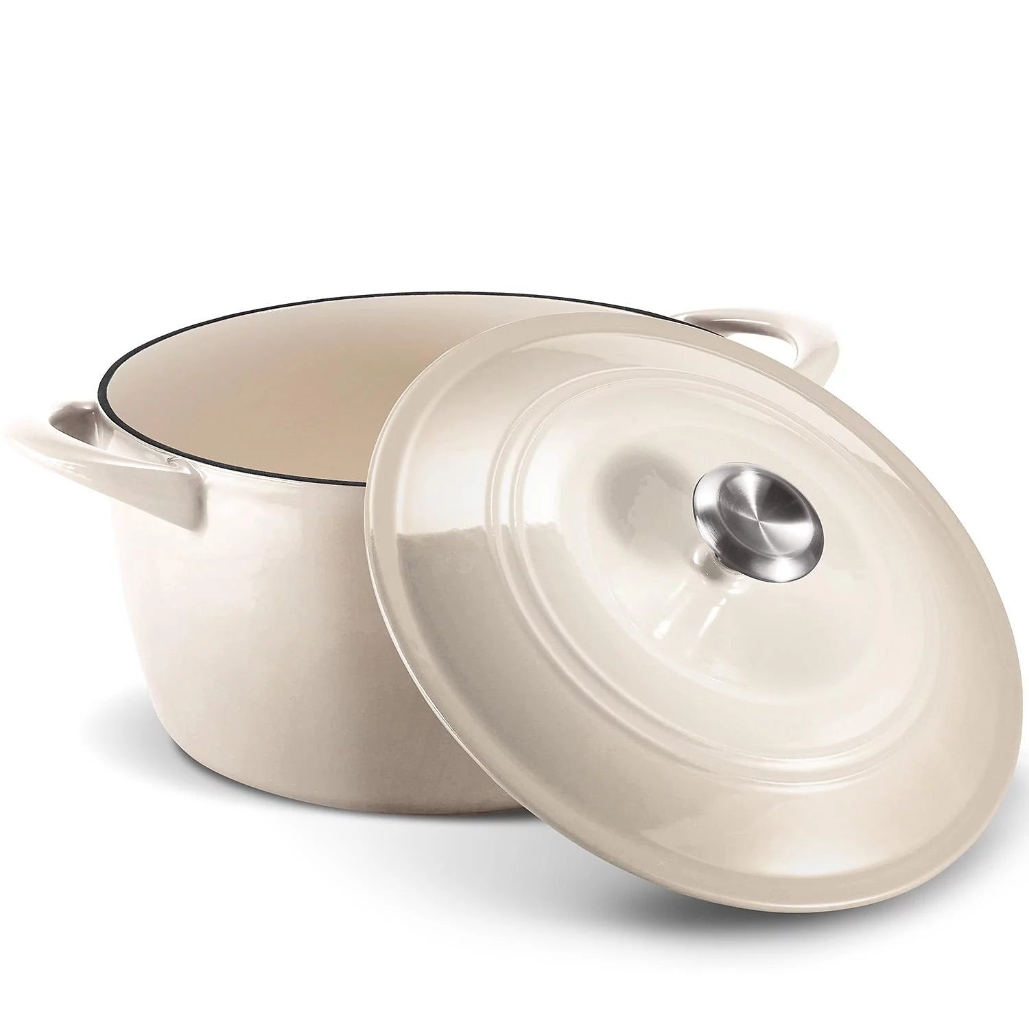 Enameled Cast Iron Covered Round Dutch Oven Z442