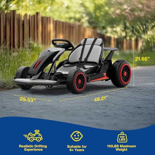 24V Electric Go Kart for Big Kids with 5-Point Safety Belt I93490
