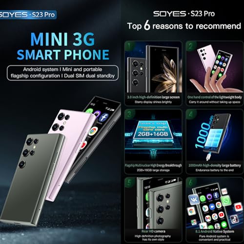 3G Mini Smartphone 3.0 Inch WiFi GPS Quad Core Android 8.1 Cell Phone Dual Sim HD Camera J113