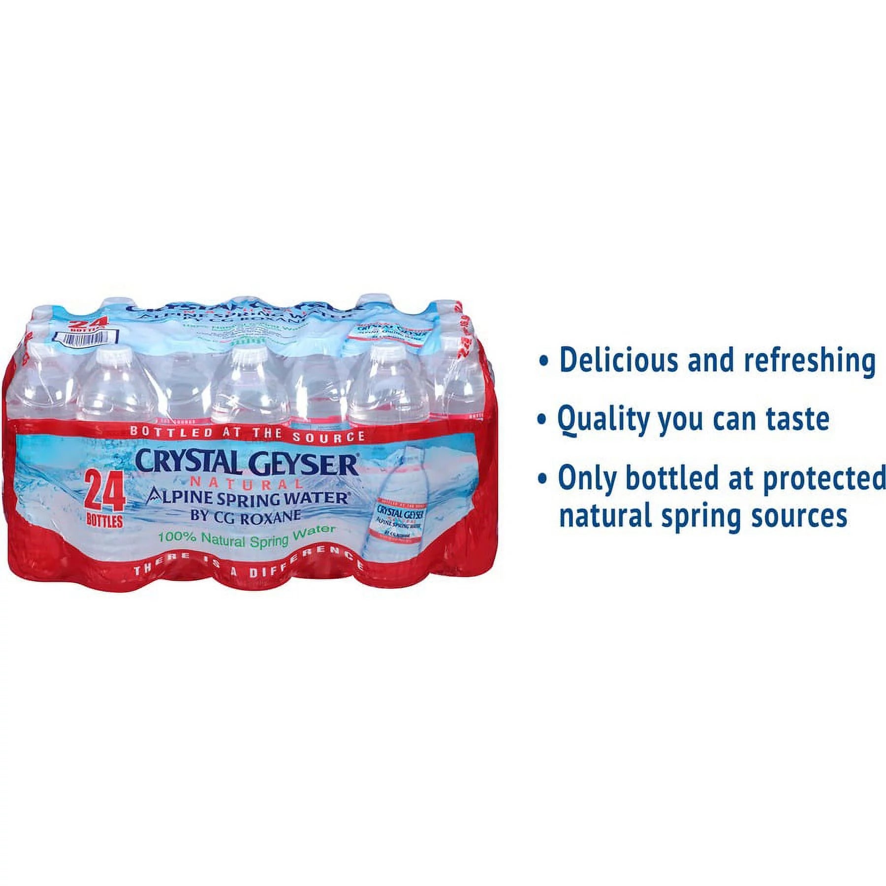 Natural Alpine Spring Water, 16.9 oz Bottle, 24 Pack I83166