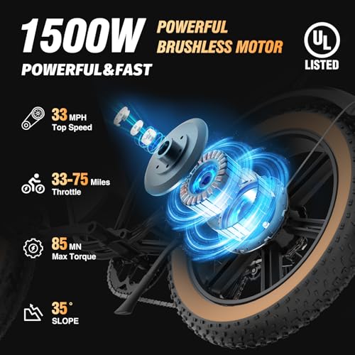 Electric Bike for Adults, 2000W, 52V 40AH, 20" Fat Tire, All Terrain U409