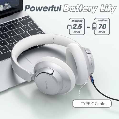 Hybrid Active Noise Cancelling Headphones with Transparent Mode, 70H Playtime, Bluetooth, Deep Bass Y40933
