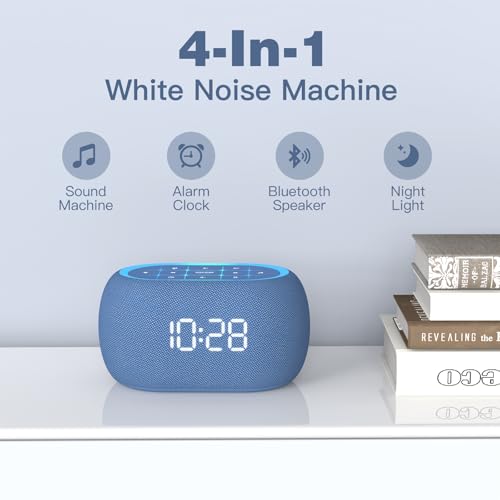 White Noise Sound Machine Alarm Clock with Bluetooth Speaker G270