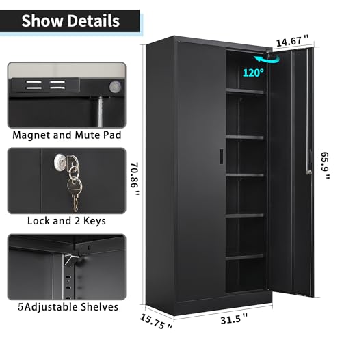 Metal Storage Cabinet with Adjustable Shelves, White M995185
