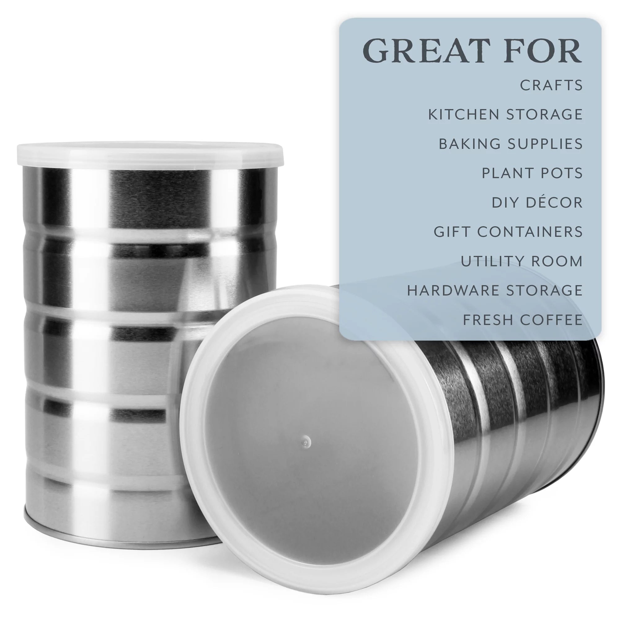 Metal Coffee Cans for Kitchen Storage and Crafts (4-Pack) M90531