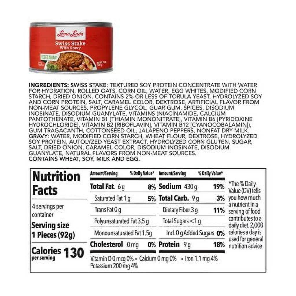 Plant Based Swiss Steak with Gravy, 6 Pack Z970