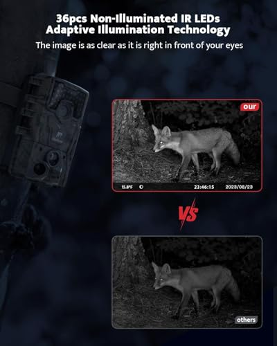 4K 36MP Trail Camera with Night Vision, Motion Activated, Waterproof IP66 F21960