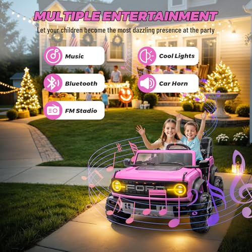 2 Seater Ride On Car for Kids, 24v Electric Truck with Remote Control, Blue V213