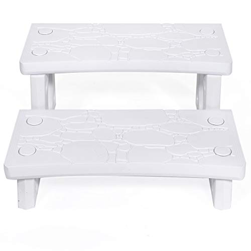 2-Step Spa Hot Tub Pool RV Deck Steps, Lightweight Sided Step K61240