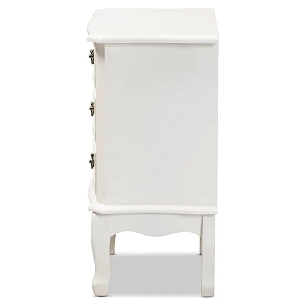 French Country 3-Drawer Wood Nightstand E47452
