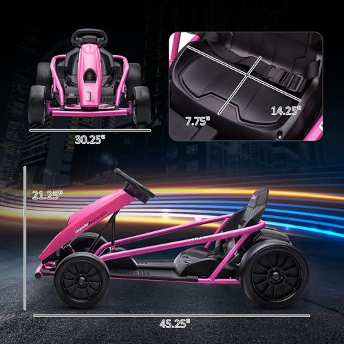 Electric Go Kart Drifting Ride On Toy for Kids 8-12, White C609