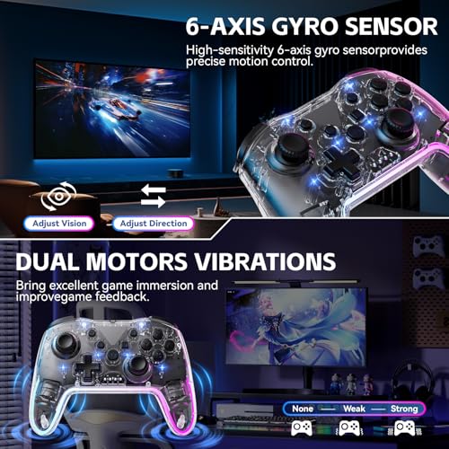 Wireless Controller for Switch, PC, Android, iOS with RGB Lighting P1625