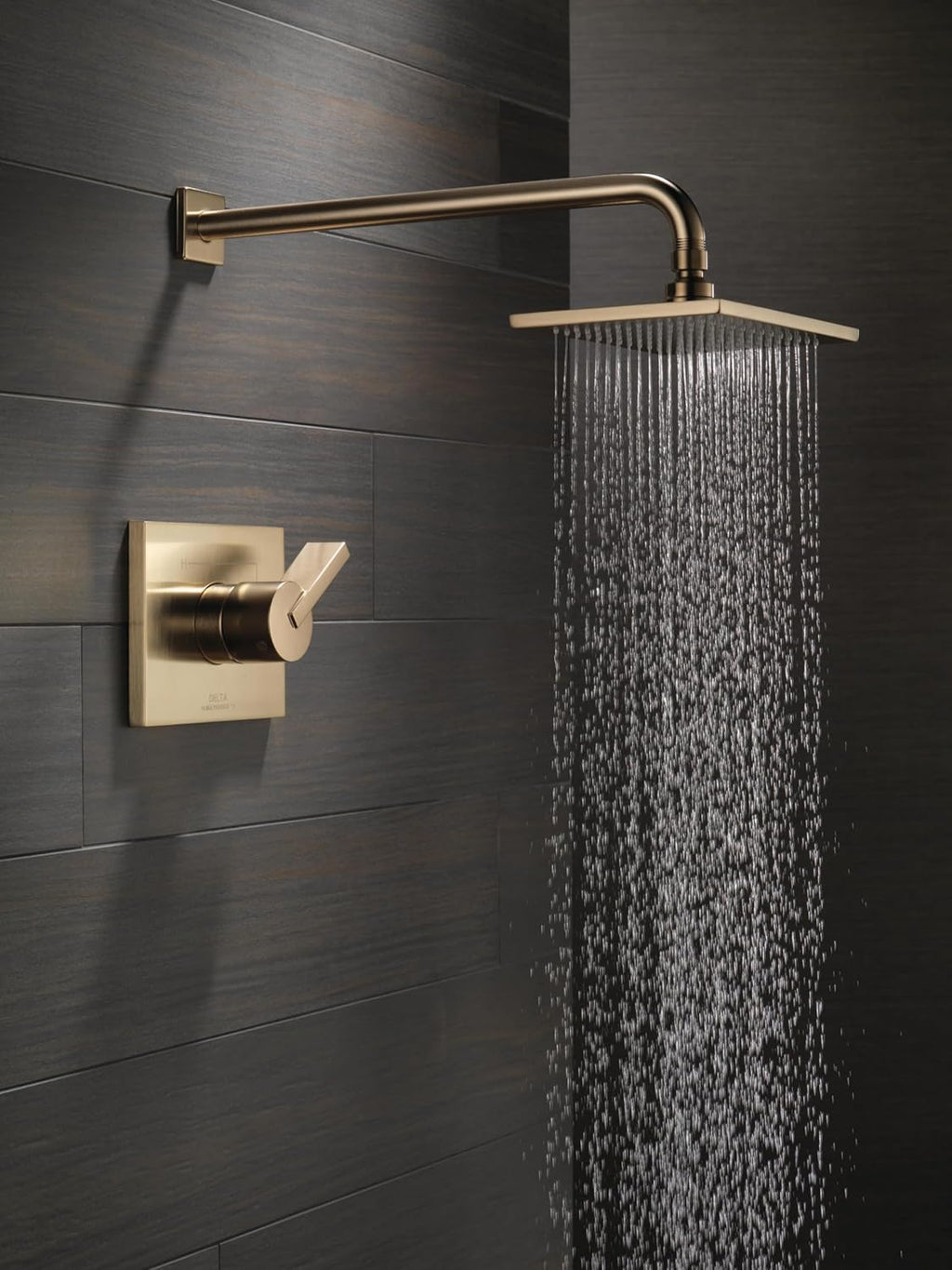 Single-Function Rain Shower Faucet Set with Handle, Champagne Bronze G1124