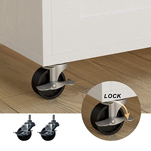 Kitchen Island with Storage, Rolling Cart with Drop Leaf and Charging Station H331