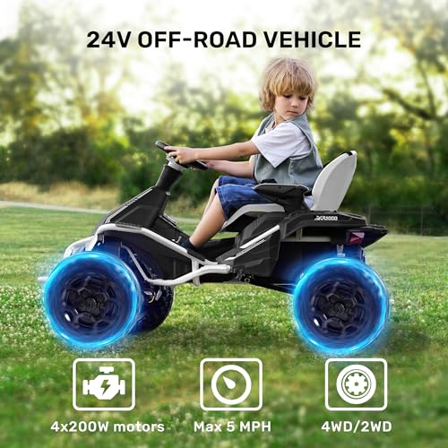 24V 4x4 Ride On Toy for Big Kids, 4x200W Motors, 5MPH, Parent Remote, Wide Seat, Green X884766