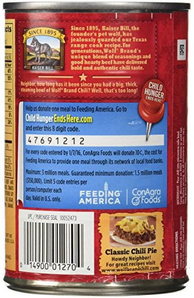 Chili No Beans - 6 Pack, 15 oz. Cans K222
