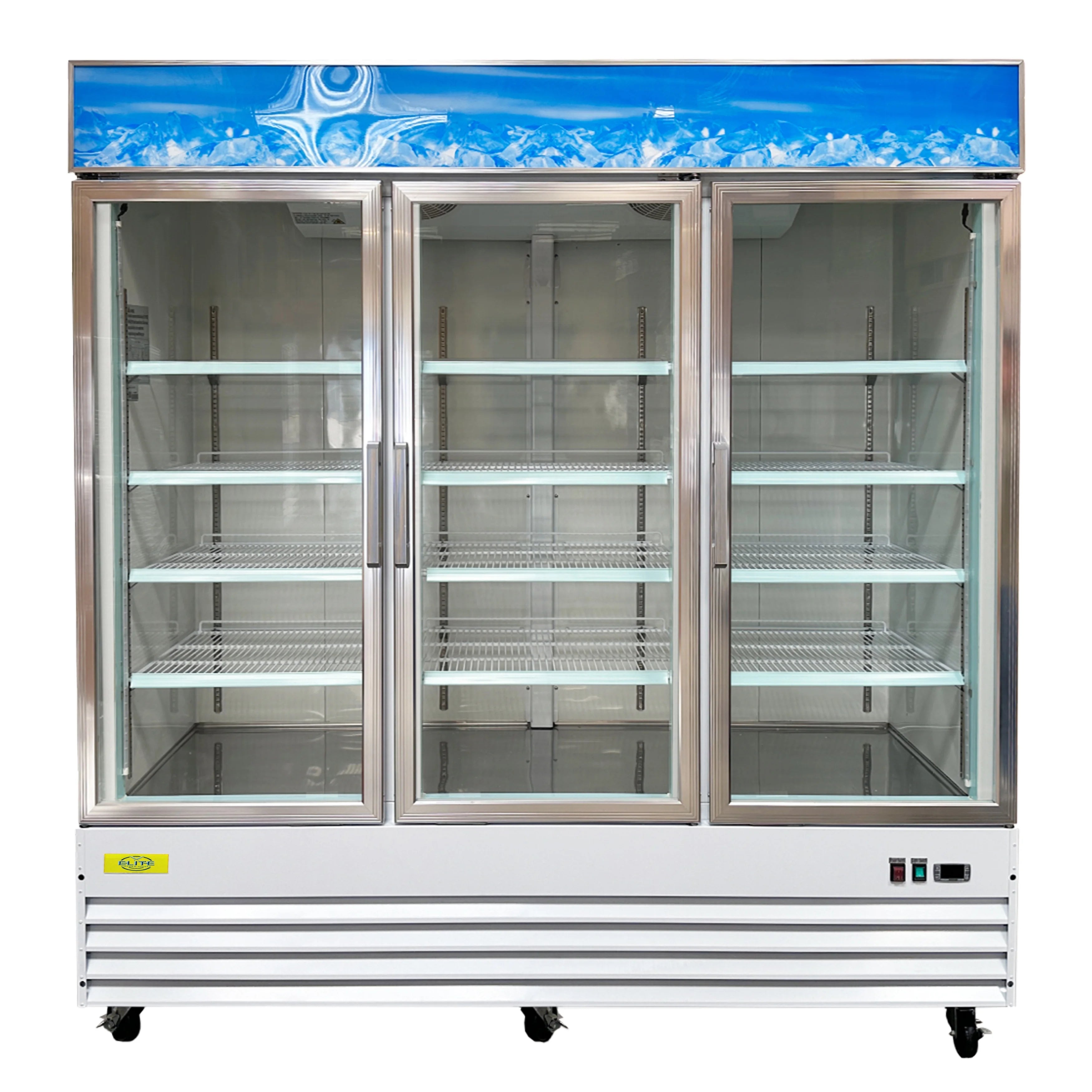 Three Glass Door Merchandiser Cooler Commercial Refrigerator, 53 Cu. ft. O498