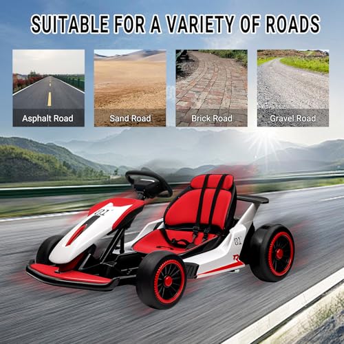 Electric Drift Kart for Kids, 2x200W Motor, 7AH Battery, Ages 6+ S301