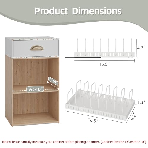 Pots and Pans Organizer Under Cabinet with 8 Dividers A1326