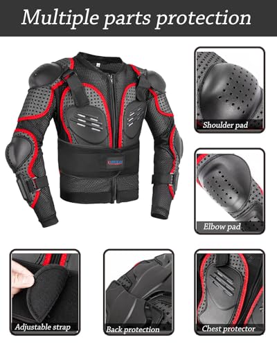 Kids Motorcycle Jacket with Chest Back Elbow Protection D890317