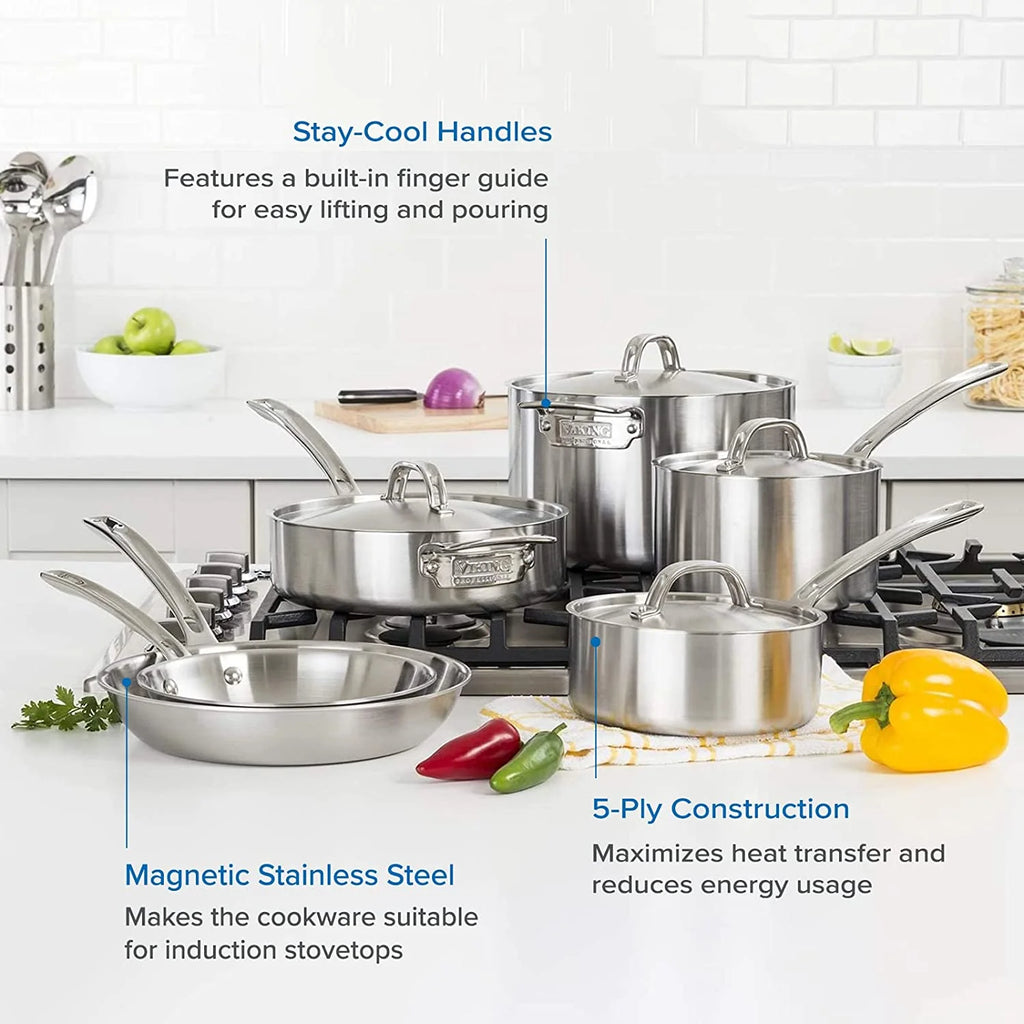 5-Ply Stainless Steel Cookware Set 10 Piece C989022
