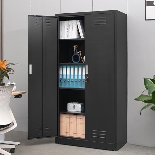 Metal Storage Cabinet with Adjustable Shelves, White M995185