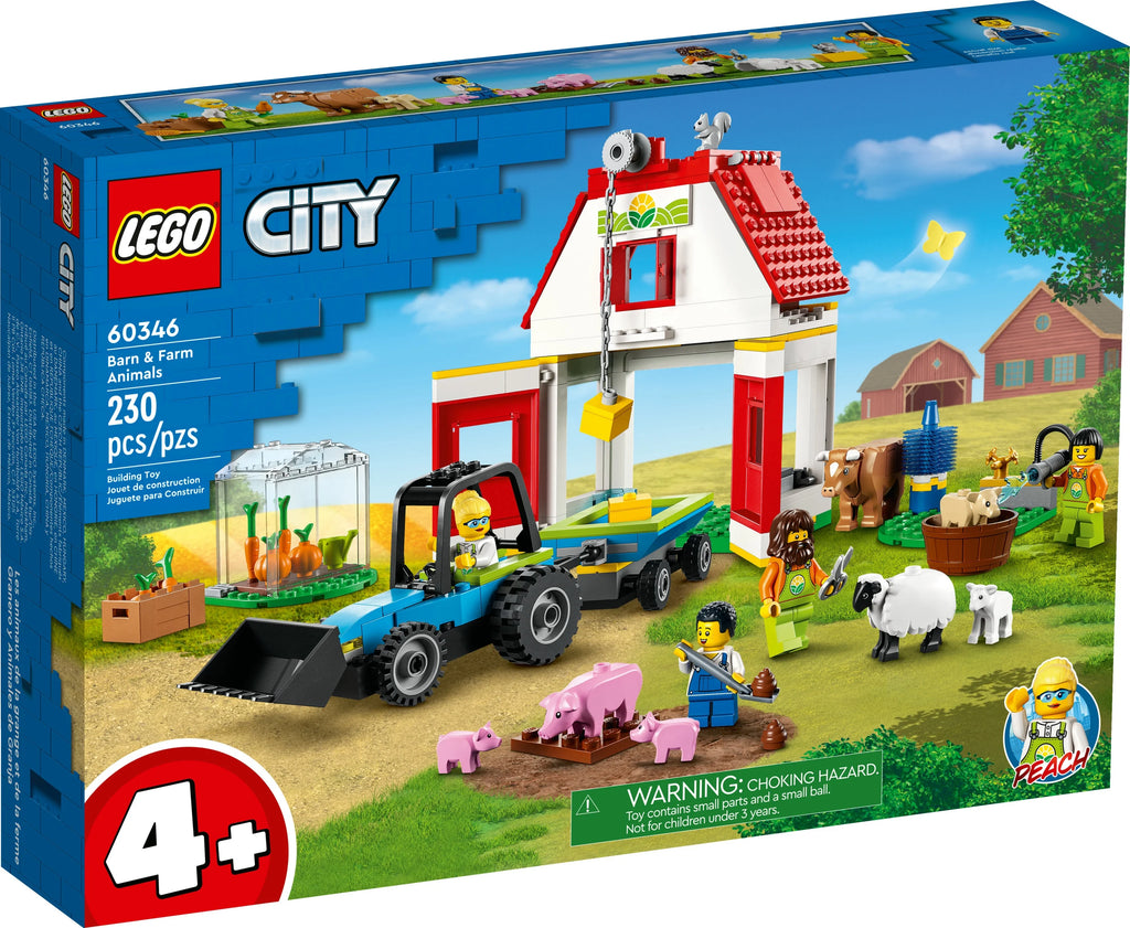 Barn & Farm Animals Playset with Tractor and Trailer S20872
