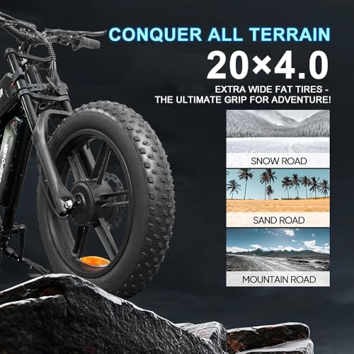 Electric Bike for Adult, 1500W Brushless Motor, 30 MPH Fat Tire, 20" Dual Suspension K344