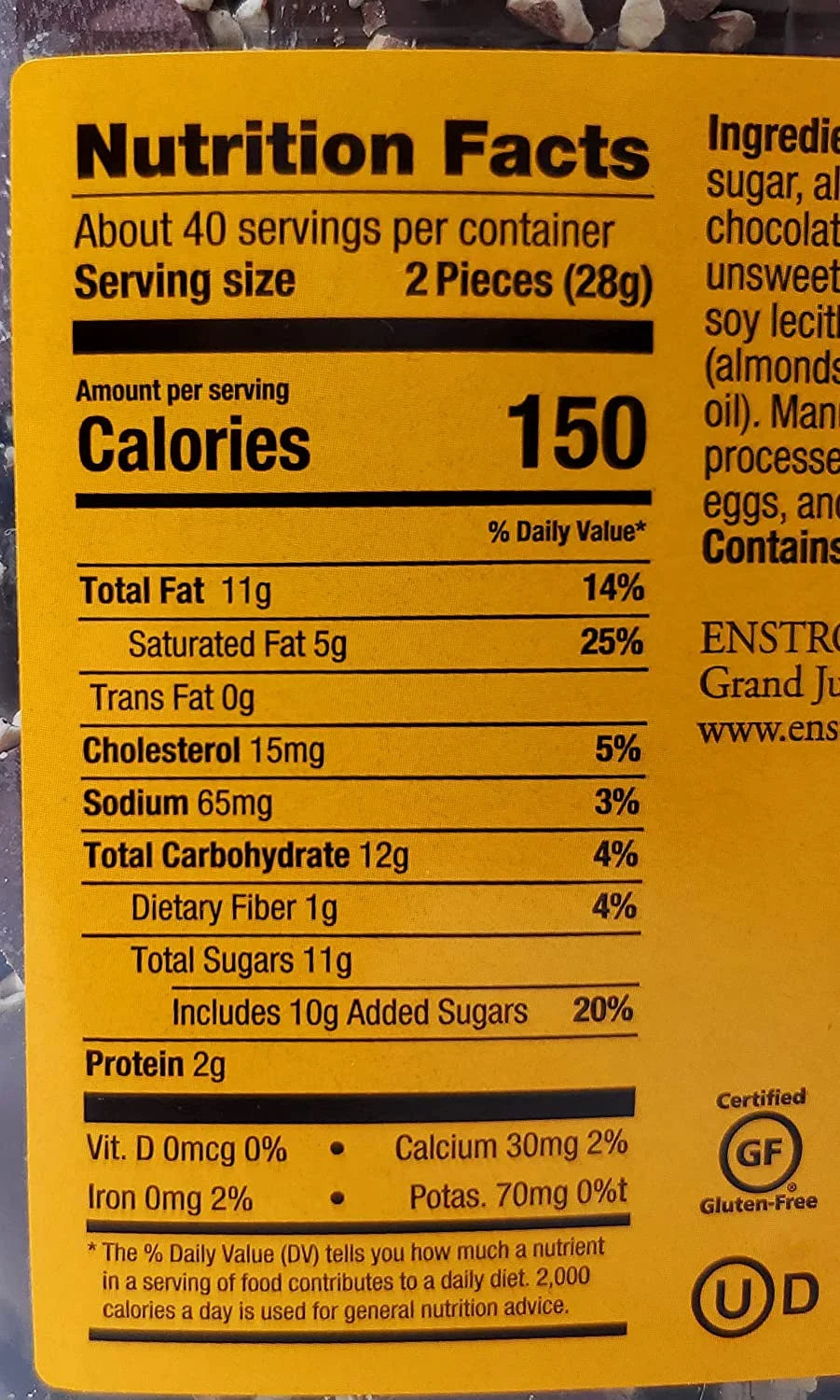 Almond Toffee Tub, Milk, 2.5 lb D50921