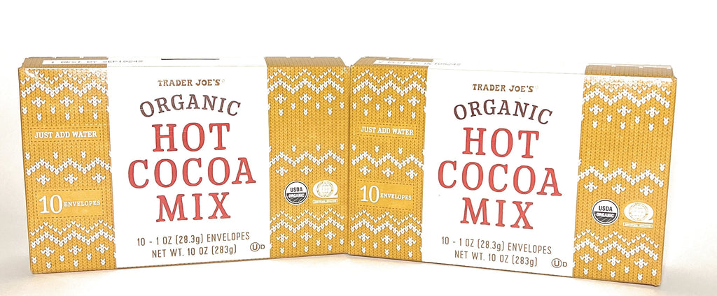 Trader Joe's Organic Hot Cocoa Mix 10 Oz Box - 10 Envelopes per Box (Pack of 2)