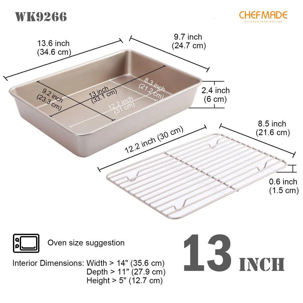 Non-Stick 13-Inch Roasting Pan with Cooling Rack R22292