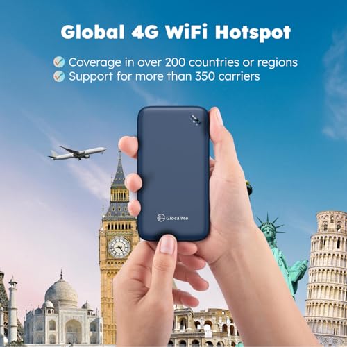4G LTE Mobile Hotspot, Portable WiFi for Travel in 200+ Countries, No SIM Needed, 10 Devices, 1GB Data 90 Days S5407