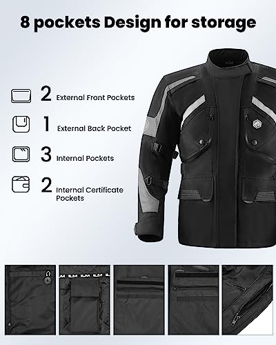 Motorcycle Jacket Adventure Riding Armored Airflow Waterproof H288