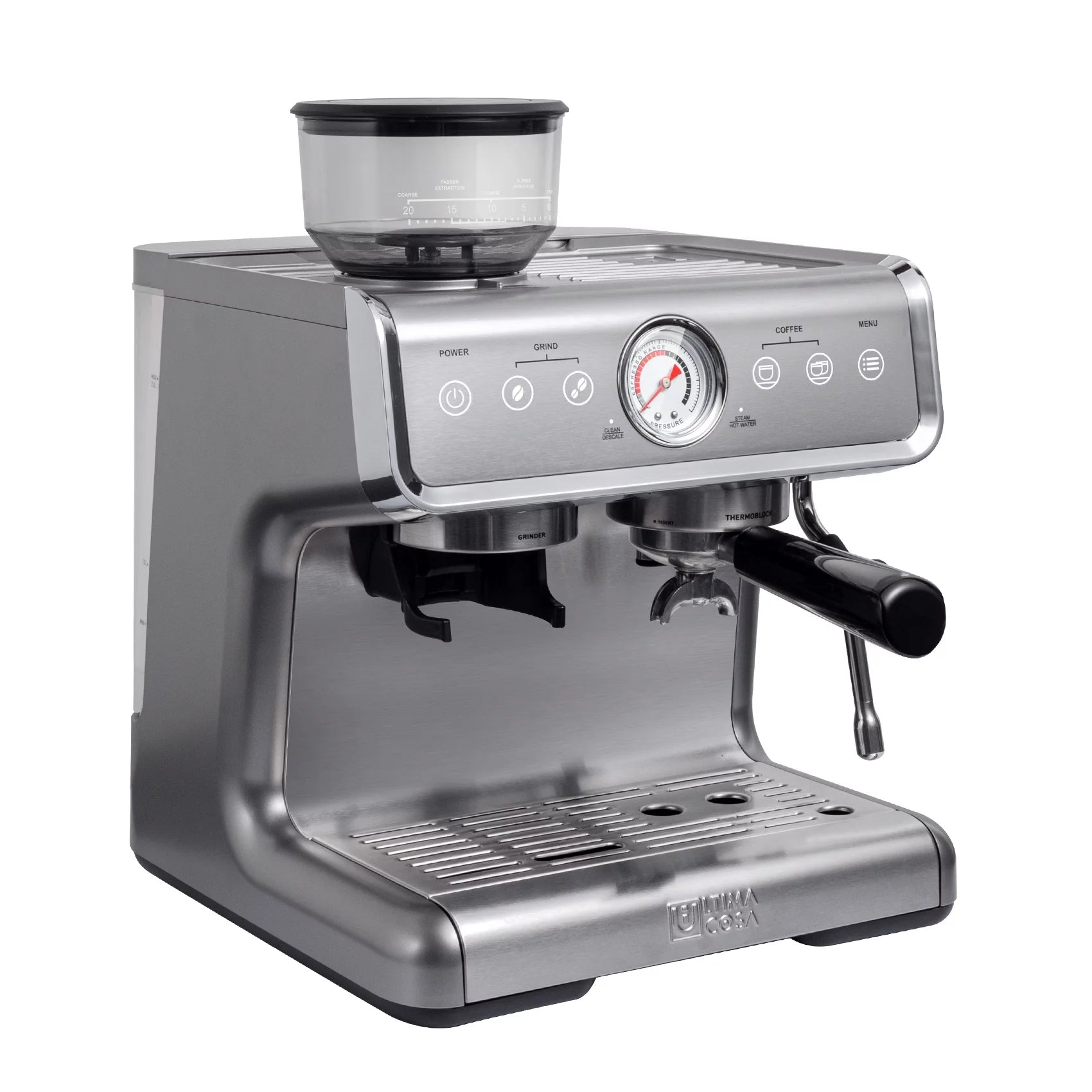 Semi-Automatic Espresso Machine - Silver - 2 Litre Water Tank M88197