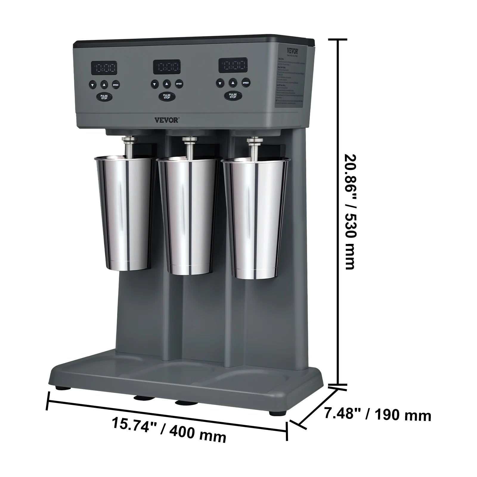 Stainless Steel Electric Milkshake Maker Blender with LED V87059